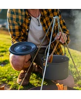 Naturehike Camping Soup Pot Cookware with Lid Large Outdoor Portable Hanging Pot Cooking Set for 1-6 People