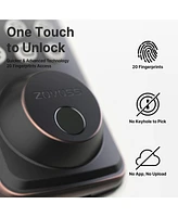Zachvo Fingerprint Door Lock Keyless Deadbolt, Electric Door Locks with Keypads and Emergency Charging Port