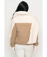 Jluxlabel Women's Contrast Sherpa Jacket