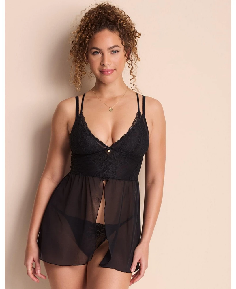 Adore Me Women's Stevie Babydoll & G-String Set Lingerie