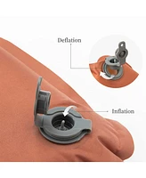 Naturehike Inflatable Camping Pillow - Portable 3D Comfortable Silent Sponge Pillow - Perfect for Camping and Travel (Khaki)