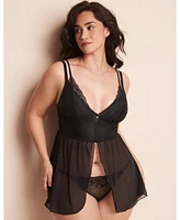 Adore Me Plus Stevie Babydoll & G-String Set Lingerie