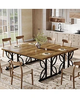 Tribesigns 70.47" Rectangular Dining Table, Industrial-Style Kitchen Table for 6-8 People with Metal Frame, Multi-Purpose Table for Dining Room,