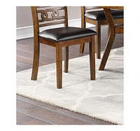Walnut Wood Dining Table Set with Upholstered Chairs for 4