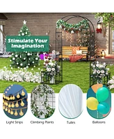 2 in 1 Garden Arbor with 2 Side Planters and 8 Ground Stakes