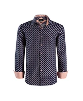 Elie Balleh Big Boys Navy Paisley Button-Down Slim Fit Shirt for