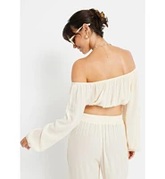 Lscn by Lascana Women's Cropped Off The Shoulder Top
