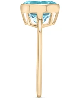 Sky Blue Topaz Bezel Circle Solitaire Statement Ring (3-3/4 ct. t.w.) in 14k Gold