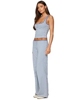 Edikted Women's Monti Striped Henley Tank Top