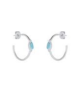 Spero London Drop Turquoise Solitaire Earrings Sterling Silver - Turquoise