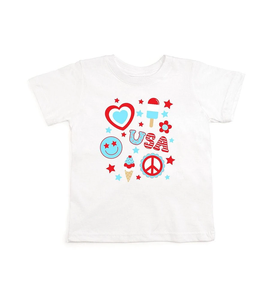 Sweet Wink Baby Girls 4th Of July Doodle Short Sleeve T-Shirt