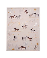 Lambs & Ivy Baby Country Western Cowboy/Cowgirl Soft Warm Fleece Blanket