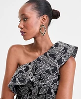 I.n.c. International Concepts Women's Embroidered One-Shoulder Top, Exclusively at Macy's