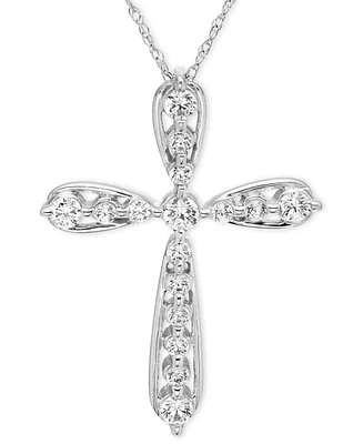Diamond Cross Necklace (1/2 ct. t.w.) in 10k White Gold