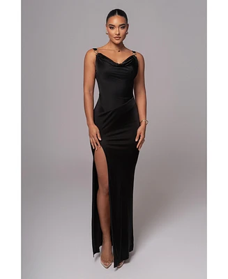 Jluxlabel Women's Cowl Neck Chain Dress
