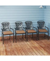 Outdoor Chair Cushion Set of 2 Waterproof Fade-Resistant Olefin Seat Cushions-Brown