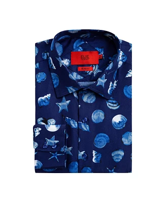 Elie Balleh Big Boys Slim Fit Sea Shell Print Shirt