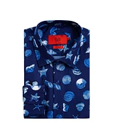 Elie Balleh Big Boys Slim Fit Sea Shell Print Shirt