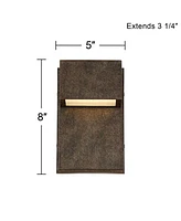 Lyons Modern Industrial Outdoor Wall Light Fixtures Set of 2 Bronze Black Box Frame Led 8" for Post Exterior Barn Deck House Porch Yard Patio Garage G