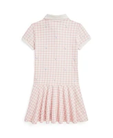 Polo Ralph Lauren Big Girls Plaid Floral Stretch Mesh Dress