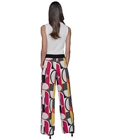 Karl Lagerfeld Paris Women's Geo-Print Pull-On Pants