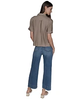 Karl Lagerfeld Paris Women's Studded Short-Sleeve Shirt