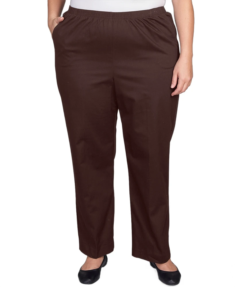 Alfred Dunner Plus Mid-Rise Casual Pants