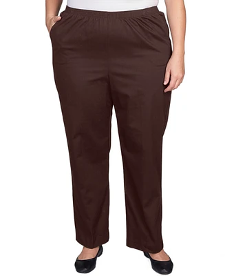 Alfred Dunner Plus Mid-Rise Casual Pants