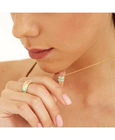 Spero London Four Leaf Clover Sterling Silver Necklace - Green