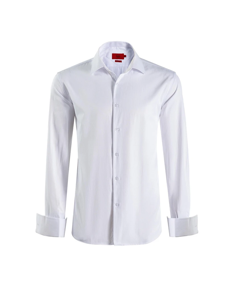 Elie Balleh Big Boys White Slim Fit French Cuff Shirt