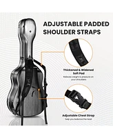 Yescom Abs Acoustic Guitar Case Hard with Backpack Straps Dreadnought Hardshell for Airline Travel