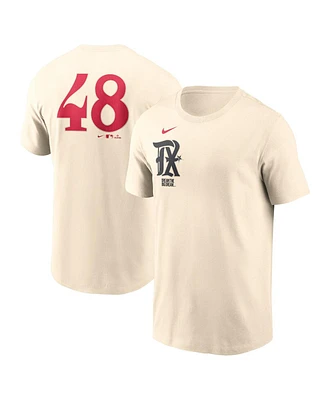 Nike Men's Jacob deGrom Cream Texas Rangers City Connect Fuse Name Number T-Shirt