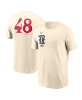 Nike Men's Jacob deGrom Cream Texas Rangers City Connect Fuse Name Number T-Shirt