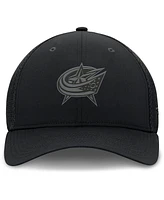 Fanatics Men's Black Columbus Blue Jackets Pro Road Logo Mesh Flex Hat