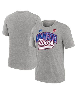 Nike Men's Heather Gray Minnesota Twins Cooperstown Collection Retro Tri-Blend T-Shirt