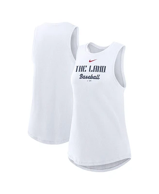 Nike Women's White Cleveland Guardians City Connect Tricode High Neck Performance Tank Top