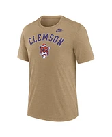 Nike Men's Heather Light Brown Clemson Tigers Legacy Arch Tri-Blend T-Shirt