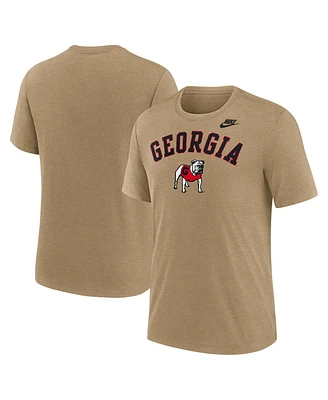 Nike Men's Heather Light Brown Georgia Bulldogs Legacy Arch Tri-Blend T-Shirt