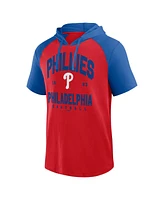 Fanatics Men's Red Philadelphia Phillies Prime Raglan Short Sleeve Hoodie T-Shirt