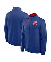 Nike Men's Royal Atlanta Braves Cooperstown Collection Fleece Half-Zip Pullover Hoodie