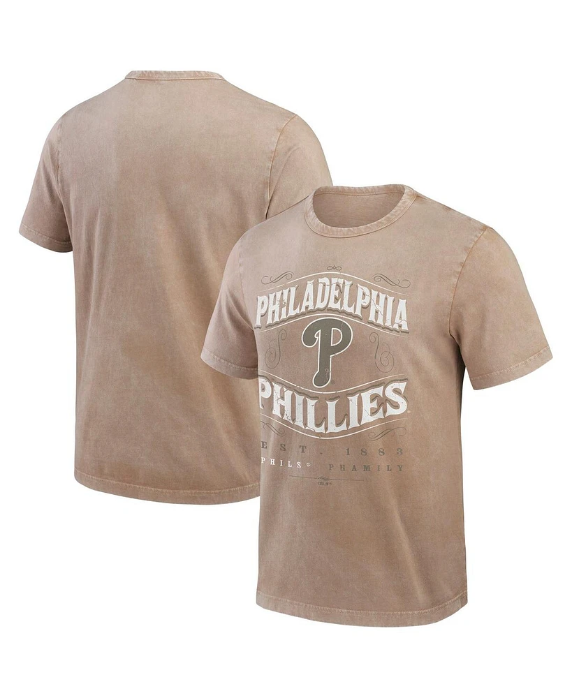 Fanatics Men's Tan Philadelphia Phillies Sun Faded T-Shirt