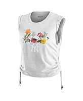 Wear by Erin Andrews Women's Heather Gray New York Yankees Cinched Tank Top