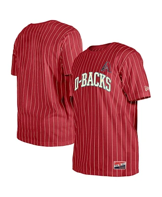 New Era Men's Red Arizona Diamondbacks Throwback Pinstripe T-Shirt