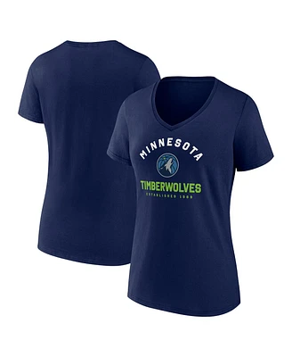 Logo Athletic Women's Navy Minnesota Timberwolves Unrivaled V-Neck T-Shirt