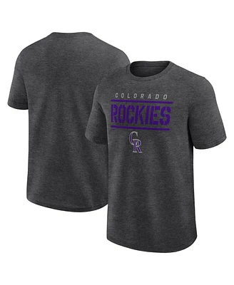 Fanatics Men's Heather Charcoal Colorado Rockies Top Notch T-Shirt