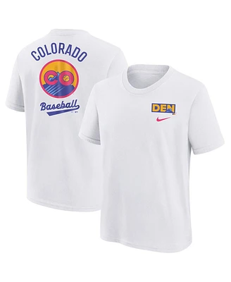 Nike Big Boys and Girls White Colorado Rockies 2025 City Connect T-Shirt