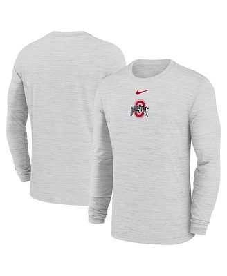 Nike Men's White Ohio State Buckeyes 2025 Sideline Velocity Performance Long Sleeve T-Shirt