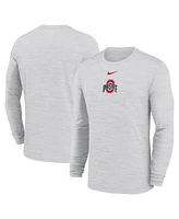 Nike Men's White Ohio State Buckeyes 2025 Sideline Velocity Performance Long Sleeve T-Shirt