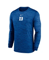 Nike Men's Royal Duke Blue Devils 2025 Sideline Velocity Performance Long Sleeve T-Shirt
