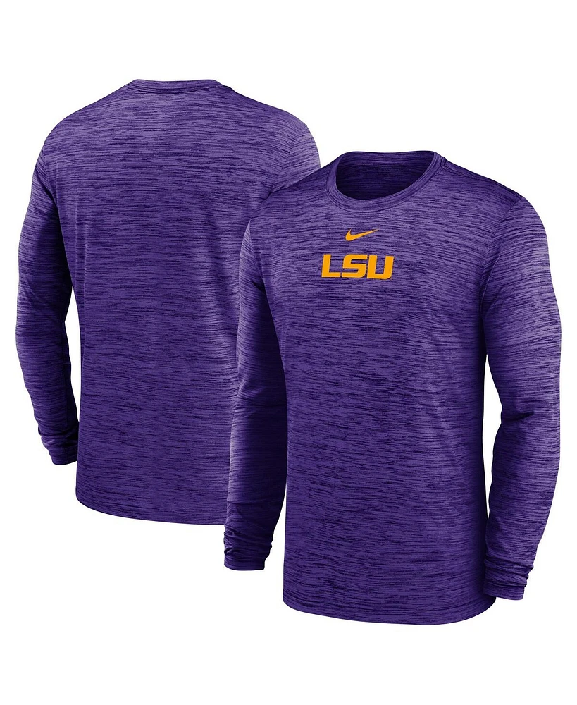 Nike Men's Purple Lsu Tigers 2025 Sideline Velocity Performance Long Sleeve T-Shirt